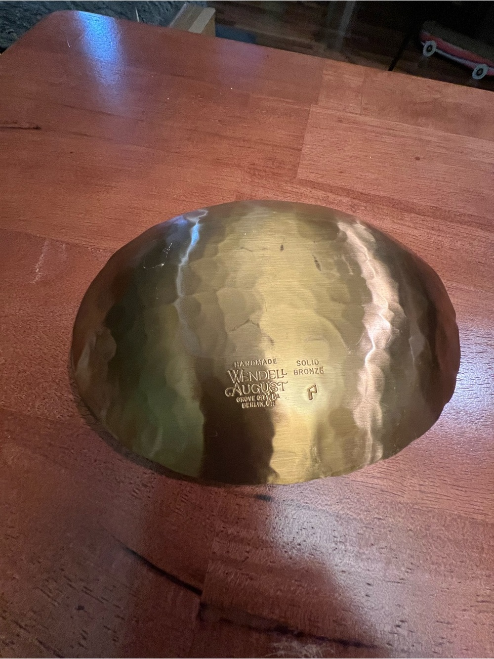 Wendell August Hammered Bronze Decorative Bowl - Gold Tone